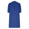 thumbnail image 7 of Dyegold Sundresses for Women Casual Beach - Plus Size Summer Cotton Linen Dresses Womens Button Down V Neck Short Sleeve Short Mini Sun Dress ​Loose ​Beach ​Dress, 7 of 7
