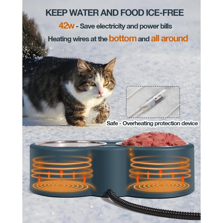 Heated shop cat bowls