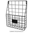 thumbnail image 5 of Metal Wire Wall Mounted Magazine Holder, 10.2 x 2.9 x 14.2 in Iron File Organizer with Tag Slot, Decorative Hanging Storage Rack for Newspapers Documents Home and Office Use, Black, 5 of 9