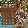 thumbnail image 7 of Xixirimido Brown Cowhide Print Womens Swimsuit Cover up for Swimwear Button Down Long Sleeve Beach Shirt Long Dress Bikini Coverup Blouse Shirt Dress, Size 2XL, 7 of 7
