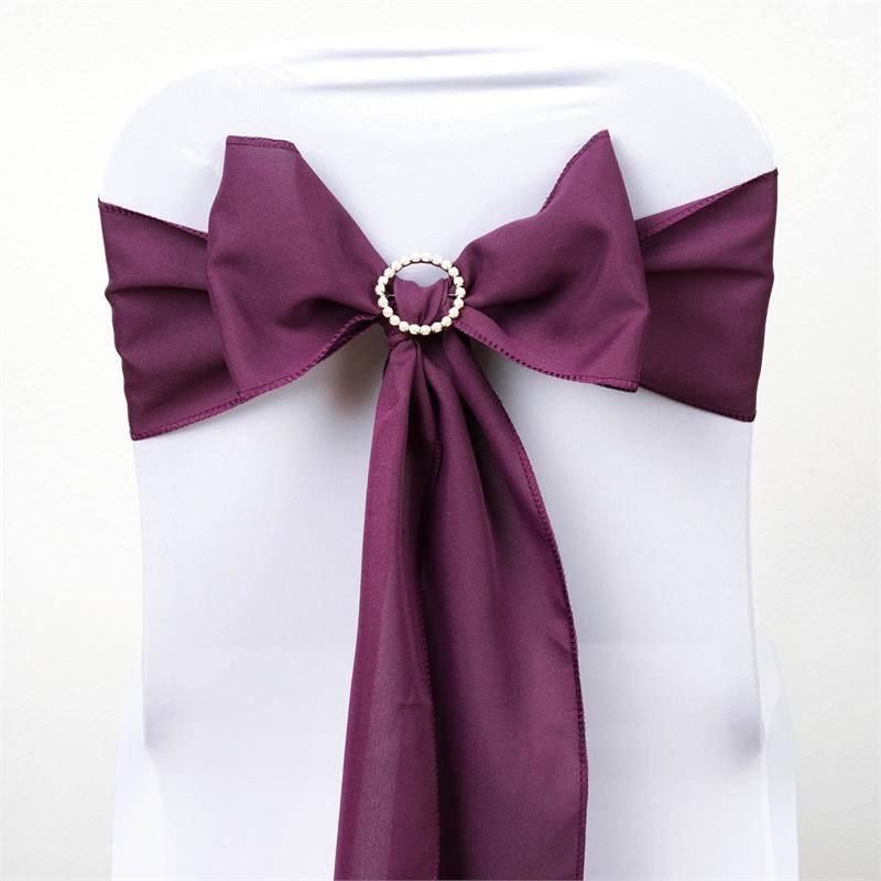Efavormart 25 PCS Polyester Chair Sashes Tie for Wedding Events Banquet