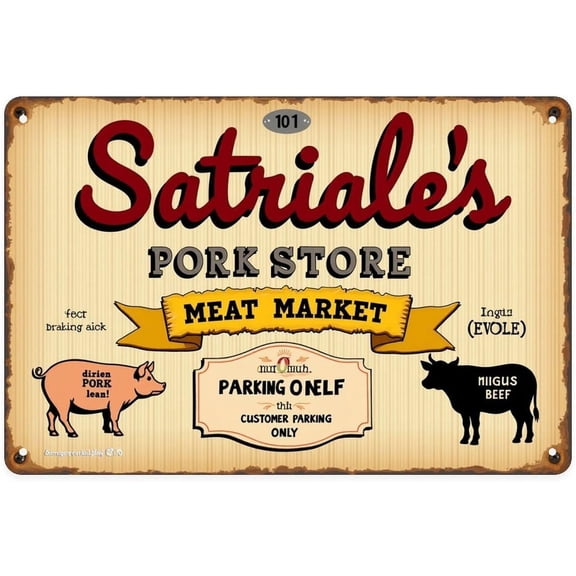 Vintage Pork Store Metal Tin Sign for Garden Yard Porch Home Kitchen Wall Decor Gift 8 x 12 in