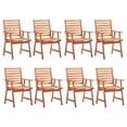 thumbnail image 3 of Sillas de Comedor para Patio Casafoyer 8 piezas con Cojines de Madera de Acacia, 3 of 5