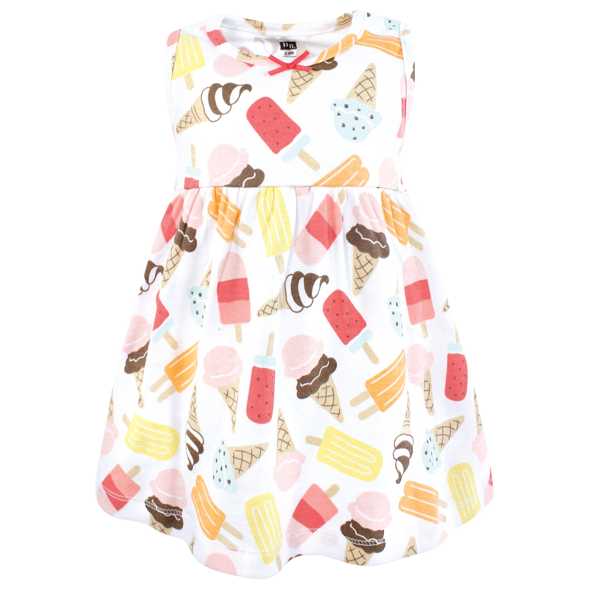 Hudson Baby Infant and Toddler Girls Cotton Dress and Cardigan Set, Ice Cream And Popsicles, 3T