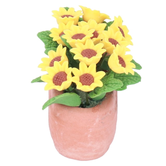 Modelo de maceta de girasol BuyWeek Para casa de muñecas en miniatura
