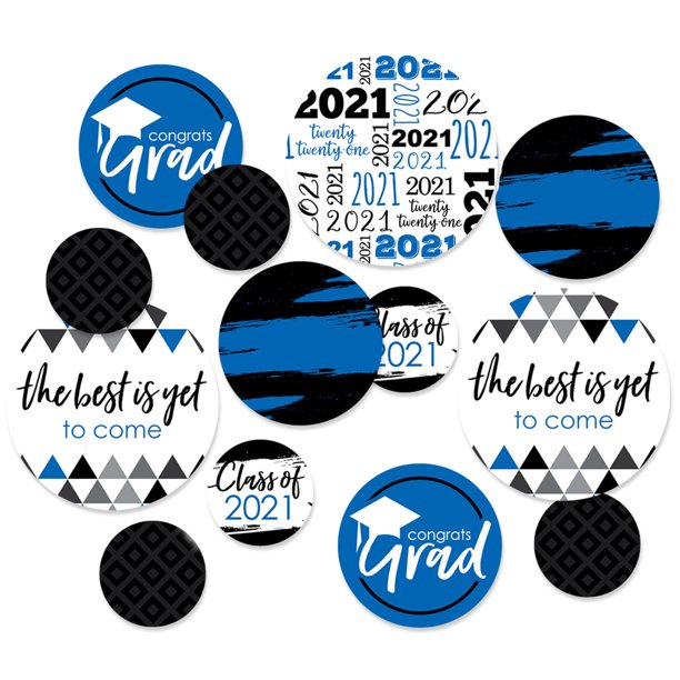 Big Dot Of Happiness Blue Grad Best Is Yet To Come 21 Graduation Party Giant Circle Confetti Royal Blue Grad Party Decorations Large Confetti 27 Count Walmart Com Walmart Com