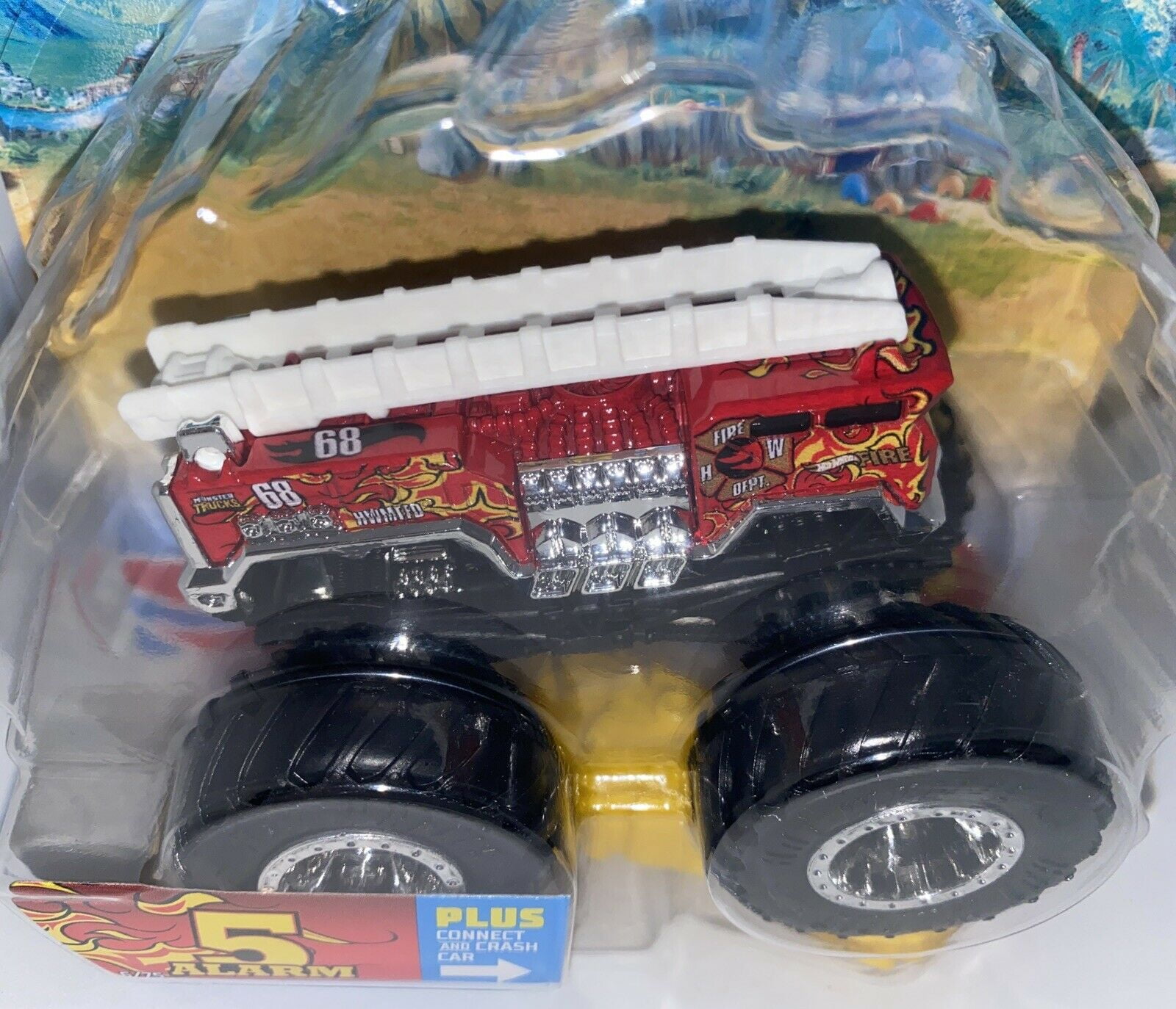 Mattel Monster Trucks Hot Wheels 1:64 Scale 5 Alarm Diecast Car Play Vehicle, 2 Count