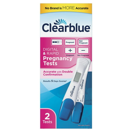 Clearblue Pregnancy Test Combo Pack, 2ct - Digital with Smart Countdown & Rapid Detection - Value (Best Pregnancy Test Before Your Missed Period)