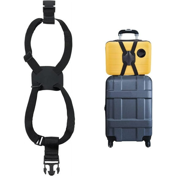Nylon Adjustable Luggage Straps Bag Bungees for Add a Bag Easy to Travel Suitcase Elastic Strap Belt with Plastic Side Release Buckle Black 76~99x2.5x0.2cm