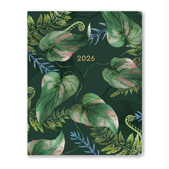 High Note 2026 Monthly Planner, 17-Month Planner: August 2025 – December 2026, 7.75" x 9.75", Greenery with Flexible Cover, Gold Foil, Project & Goal Planning Pages