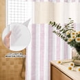 thumbnail image 4 of No Hook Shower Curtain, Pink Stripes Shower Curtains for Bathroom with See Through Top Window, Farmhouse Geometric Boho Striped Waterproof & Washable Bath Curtain 66"x72", 4 of 9