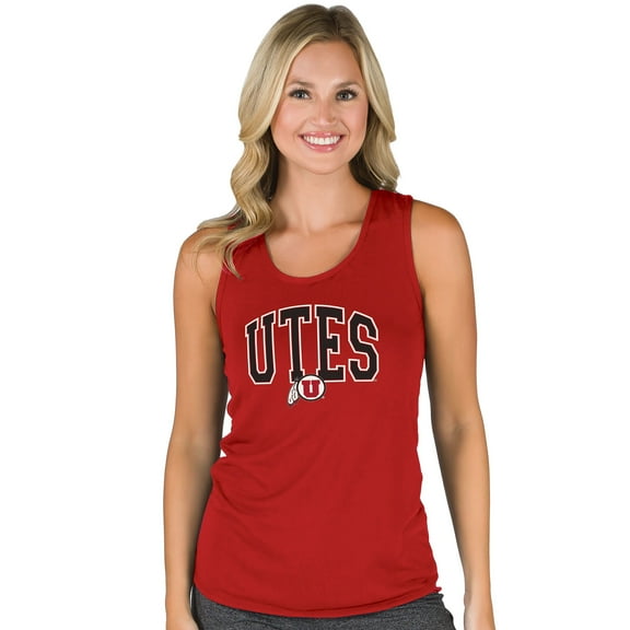 Women's College Concepts Red Utah Utes Marathon Racerback Tank Top