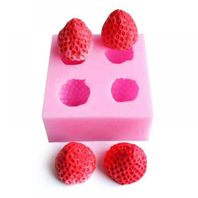 PRAETER 3d Strawberry Silicone Mold - Strawberry Mold For Fondant Chocolate  Colored Candy Composite Clay Crayon 