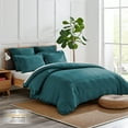 thumbnail image 2 of Levtex Home - 100% Linen -Queen Duvet Cover - Washed Linen in Teal Blue - Duvet Cover Size (90 x 94in.), 2 of 6