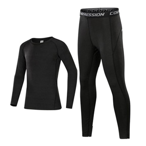 Huanglei Boys Girls Base Layer Athletic Compression Leggings And Shirts Thermal Underwear Set Running Pants Tights 2-3 Years