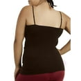thumbnail image 3 of 3 Packs - TheLovely Plus Size Scoop Neck Adjustable Spaghetti Strap One Size Camisole Tank Top - Brown, 3 of 3