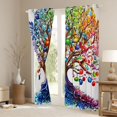 thumbnail image 3 of Homewish Vintage Nature Tree Blackout Curtains,Watercolor Fruit Plants Curtains Pack of 2 (42x84 Each), 3 of 6