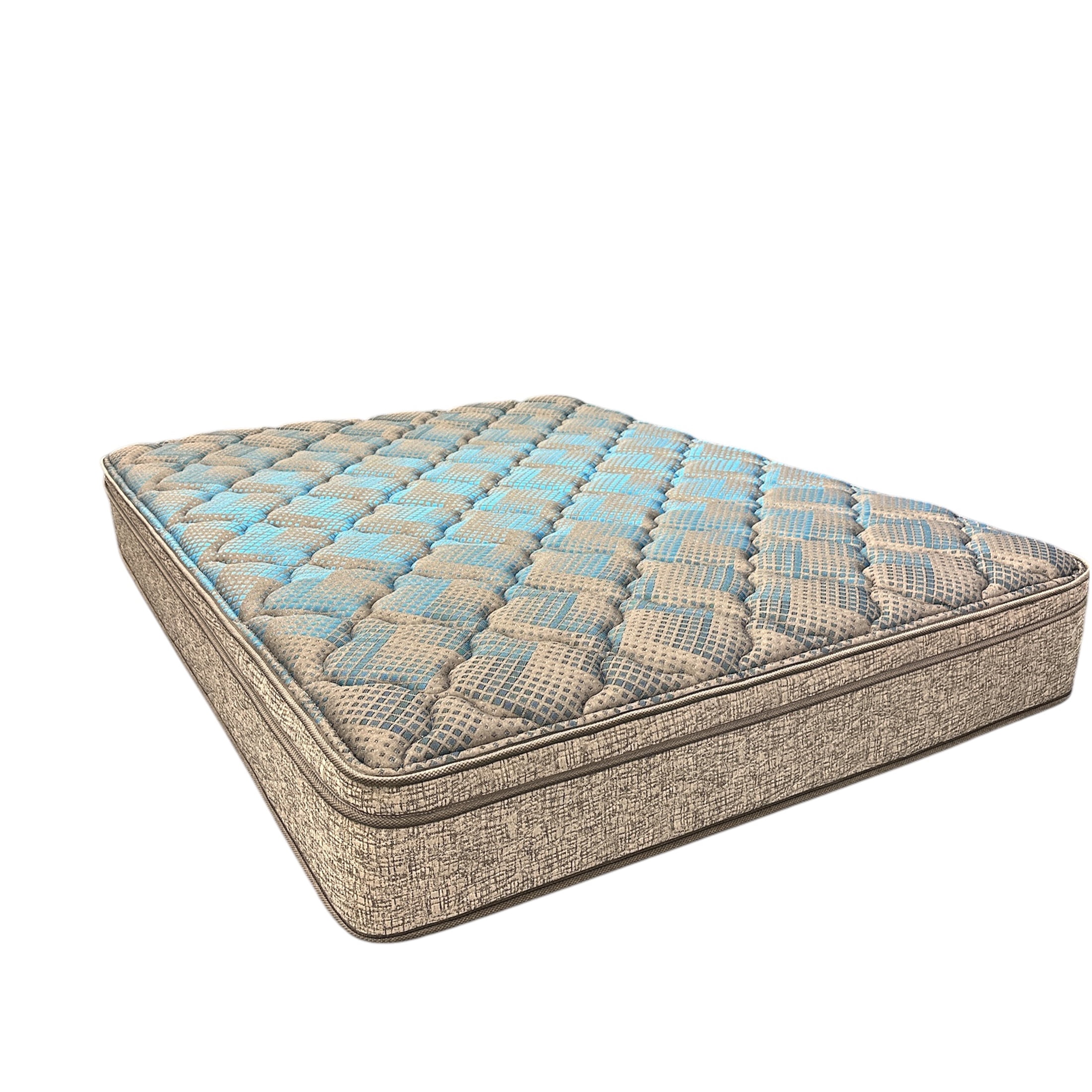 JERFIT 10 Inch Hybrid Twin Mattress, Euro Top with Pocket Coils, Cooling Foam for Plush Support, Grey Blue