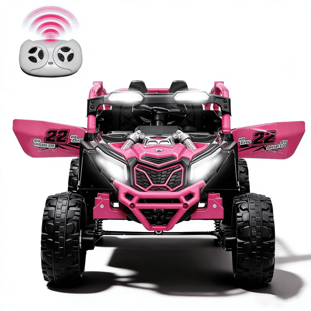 NovaDrive 24V Kids Ride On Electric UTV with Parent Remote Control, 4-Wheel Suspension, 2WD, 3 Speeds, Power Display, Bluetooth MP3 Music & LED Lights, Ages 3+