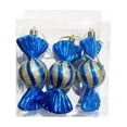thumbnail image 2 of Fmbmuo Candy Shaped Christmas Hanging Ornaments Set Striped Glitter Xmas Tree Pendants Box Packed Festive Hanging Decor for Holiday Party,Blue, 2 of 5