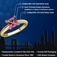 thumbnail image 2 of Gem Stone King 10K Two Tone Gold Pink Topaz Solitaire Engagement Ring for Women | 1.30 Cttw | Princess 6MM | Gemstone November Birthstone | Size 5, 2 of 6