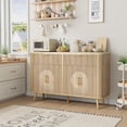 thumbnail image 4 of Vecenuy 47.2" Fluted Buffet Cabinet with 2 Drawers & Adjustable Shelves, Modern Sideboard for Dining Room, Living Room, Hallway, Natural Oak, 4 of 10