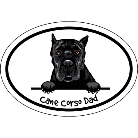 WickedGoodz Oval Cane Corso Dad Decal - Cane Corso Dog Breed Bumper Sticker - for Laptops Tumblers Windows Cars Trucks Walls