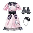 thumbnail image 6 of Girls Skeleton Halloween Dress Outfit Gothic Punk Bones Dress Up Set XS-L, 6 of 6