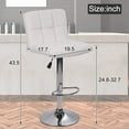thumbnail image 7 of Dkelincs  PU Leather Swivel Bar Stools Set of 2 Counter Height Bar Stools Adjustable Bar Chairs with Chrome Base & Footrest, White, 7 of 7