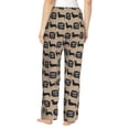 thumbnail image 3 of Naloa Dachshund Dog Woof Print Women’s Ultra-Soft Comfy Pajama Lounge Pants with Pockets & Drawstring, 3 of 8