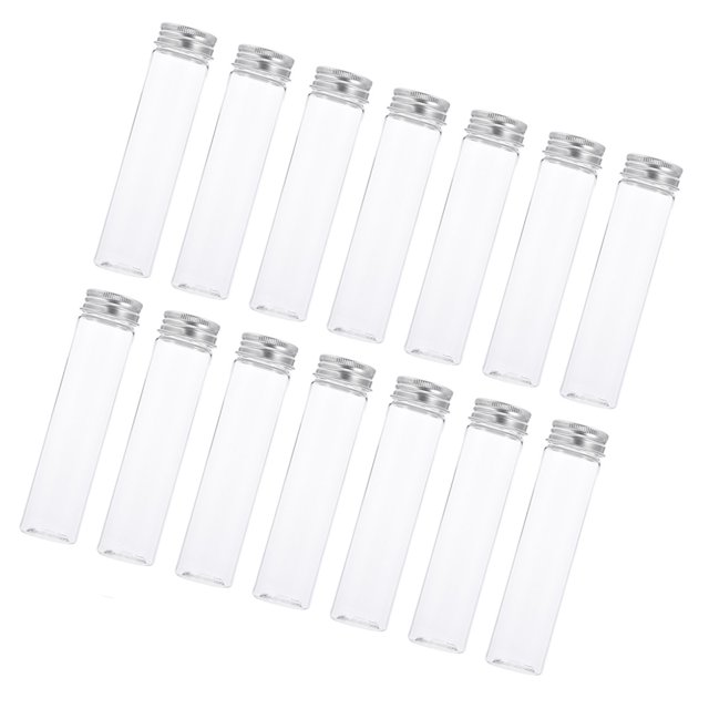 MERRYHAPY 20Ud De Plástico Transparentes Con Tapas De Aluminio Para Almacenaje Resistente Y Uso Científico