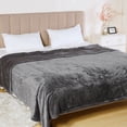 thumbnail image 3 of CozyHom Electric Heated Blanket, Bed Blanket with Dual Controllers 10 Heat Settings Auto-off Timer, Bedding Twin Machine Washable, Gray, 3 of 15