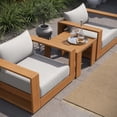 thumbnail image 3 of Lounge Chair and Table, Grey Gray Natural, Wood, Outdoor Patio Balcony Cafe Bistro Garden Hospitality Restaurant, Modern Contemporary HB36711, 3 of 7