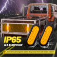 thumbnail image 4 of 6 Inch 10 LEDs Oval Amber Trailer Tail Lights W/Light Wiring 2PCS, Super Bright 6" LED Parking Turn Signal Lights with Flush Mount Grommets for RV Truck, Bus, Trucks,Marine, 4 of 6