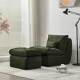thumbnail image 2 of Innovative Compressed Lounge Chair with Ottoman Modern Sofa for Small Spaces | Green Modern Upholstered Living Room & Bedroom Seating, 2 of 12