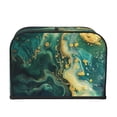 thumbnail image 2 of Haiem Turquoise Golden Swirl Print Toaster Covers 4 Slice Wide Slot,Bread Dust Cover & Fingerprint Protection,Bread Machine Cover,Appliance Covers, 2 of 7