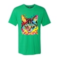 thumbnail image 2 of Wild Bobby, Dean Russo Colorful Blue Eyes Cat Cat Lover Men Premium Tri Blend Tee, Envy, Medium, 2 of 5