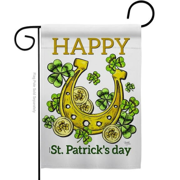 Breeze Decor G152062-BO 13 x 18.5 in. Lucky Shamrocks Garden Flag with Spring St. Patrick Double-Sided Decorative Vertical Flags House Decoration Banner Yard Gift