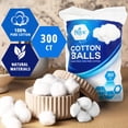 thumbnail image 2 of Med Pride Cotton Balls 100% Pure Cotton Hypoallergenic Jumbo Cotton Balls 300 Count for Face, Ears, Makeup & Nails, 2 of 5