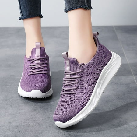 

Yzengfg Women Sneakers Fashion New Pattern Solid Color Mesh Breathable And Comfortable Non Slip Lace Up Casual Shoes Shoe Comfort