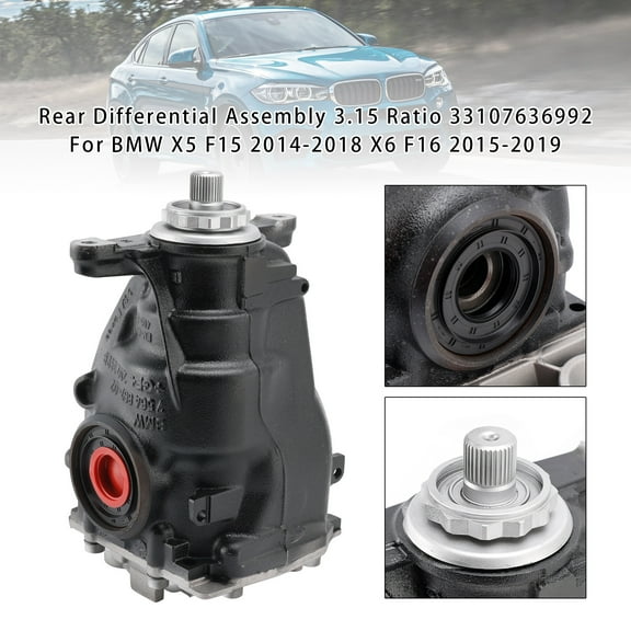 Restored Rear Differential Assembly 3.15 Ratio 33107636992 For BMW X5 F15 2014-2018 X6 (Refurbished)