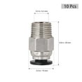 thumbnail image 2 of UEETEK 10pcs PC4-M10 Male Straight Pneumatic PTFE Tube Fitting Connector for 3D Printer, 2 of 8