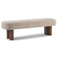 thumbnail image 5 of GZXS Modern Upholstered Dining Bench in Khaki Boucle, 60" Long Cushioned Seat, Ideal for Dining Area or Living Space, 5 of 8