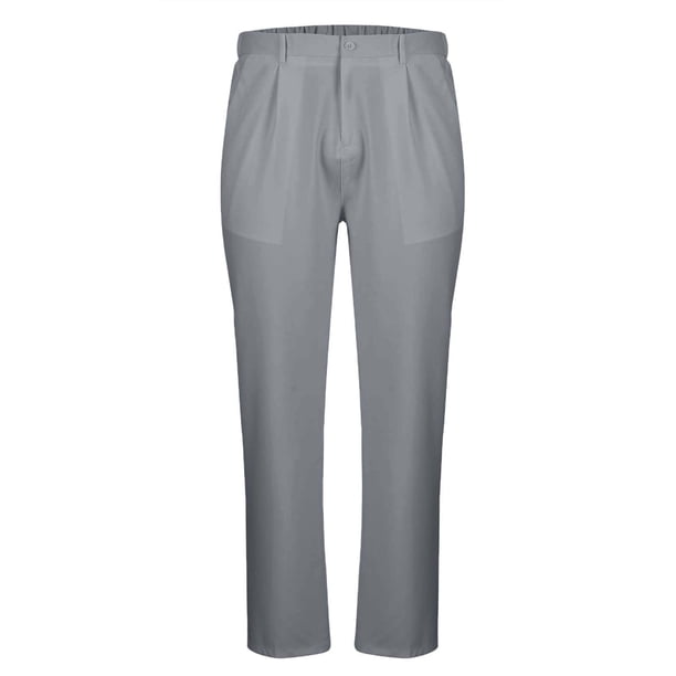 Lovzfmll Men's Solid Color Wide-Leg Dress Pants, Button and Zipper