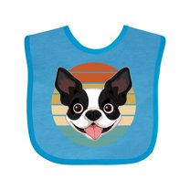 Inktastic Boston Terrier Dog Retro Sunset Boys or Girls Baby Bib