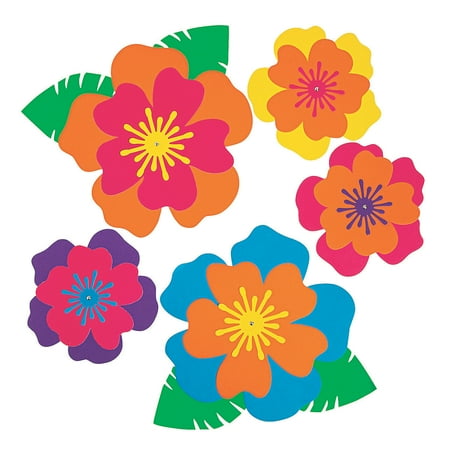 Luau Paper Flower Decor - Party Decor - 5 Pieces