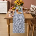 thumbnail image 6 of Baroque Pattern Table Runner, Blue Vintage Abstract Flowers Texture Cotton Linen Kitchen Table Decoration Washable Dining Tabletop Runners for Home Party Decor 13x60 Inches, 6 of 9