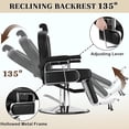 thumbnail image 4 of Barber Chairs for Barbershop Home,All Purpose Reclining Salon Chair for Hairstylist, Black Hydraulic Vintage Barbershop Chair, Adjustable Height, 360 Swivel, 4 of 7