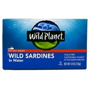 (2 pack) (2 Pack) Wild Planet Wild Sardines No Salt in Water, 4.4 oz