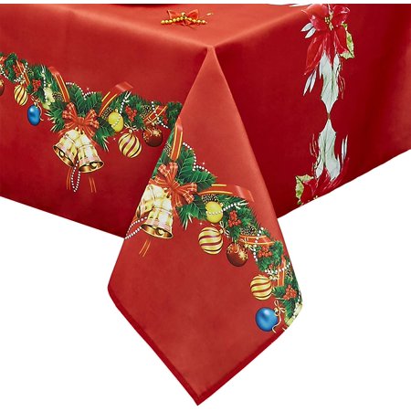 

Cambpdkje Rectangle Christmas Table Cloth Oil-Proof Spill-Proof and Water Resistance Tablecloth Decorative Fabric Table Cover for Outdoor and Indoor Use (60 x 84 inch Flower)